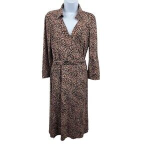 Jones New York Black and Brown Patterned Dress